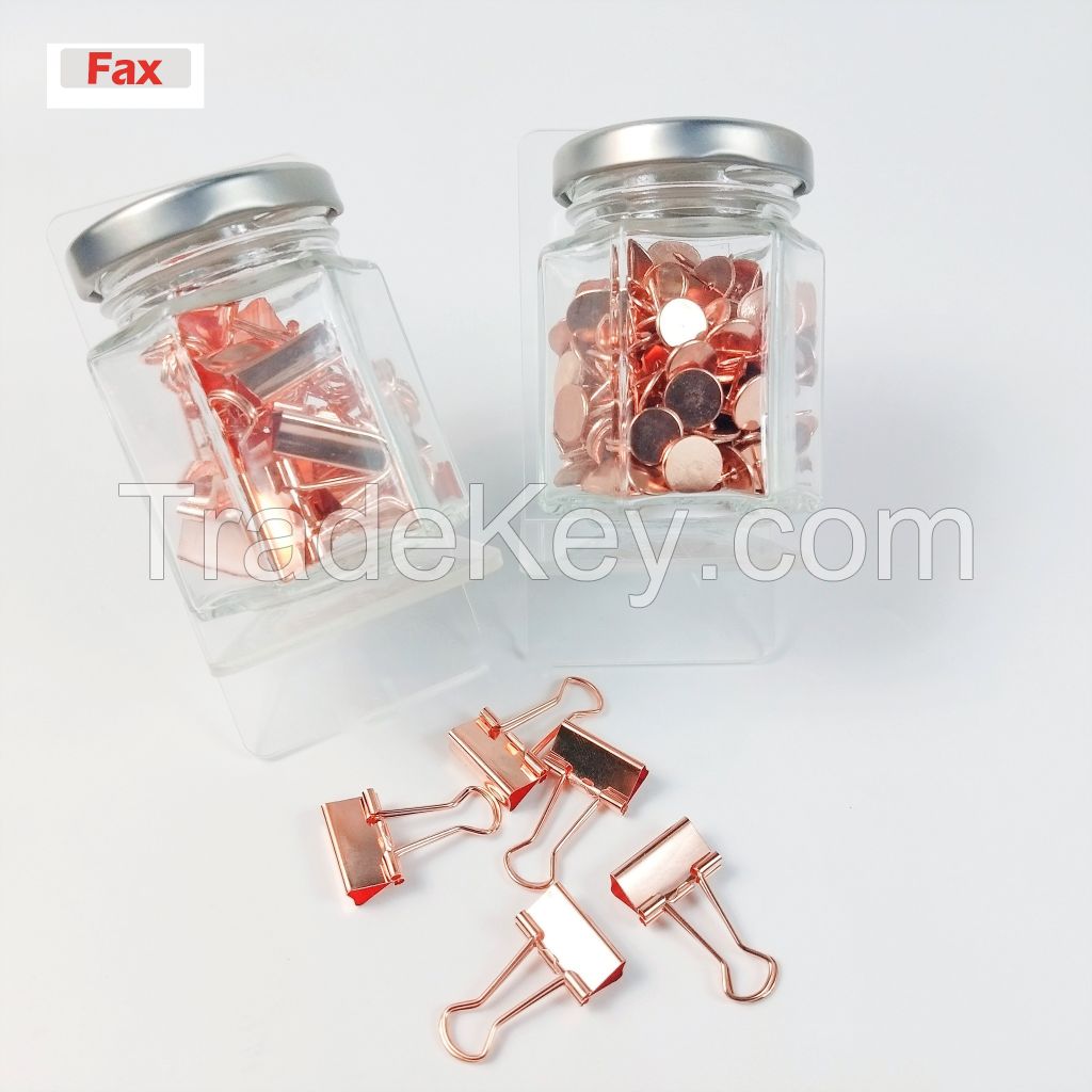 Rose gold binder clips