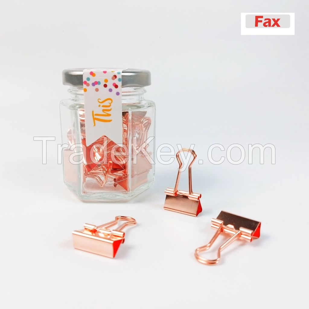 Rose gold binder clips