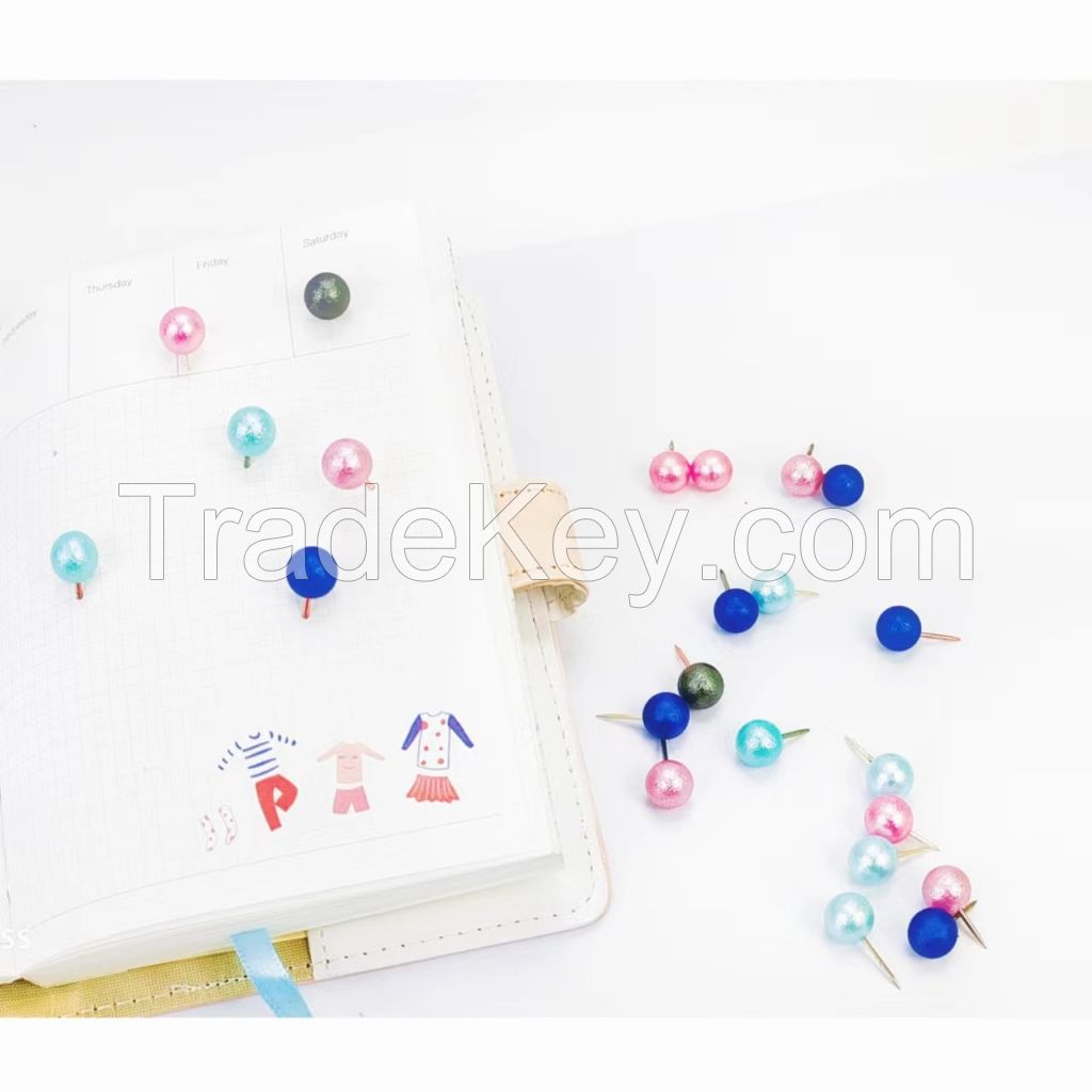 colorful pearl push pins