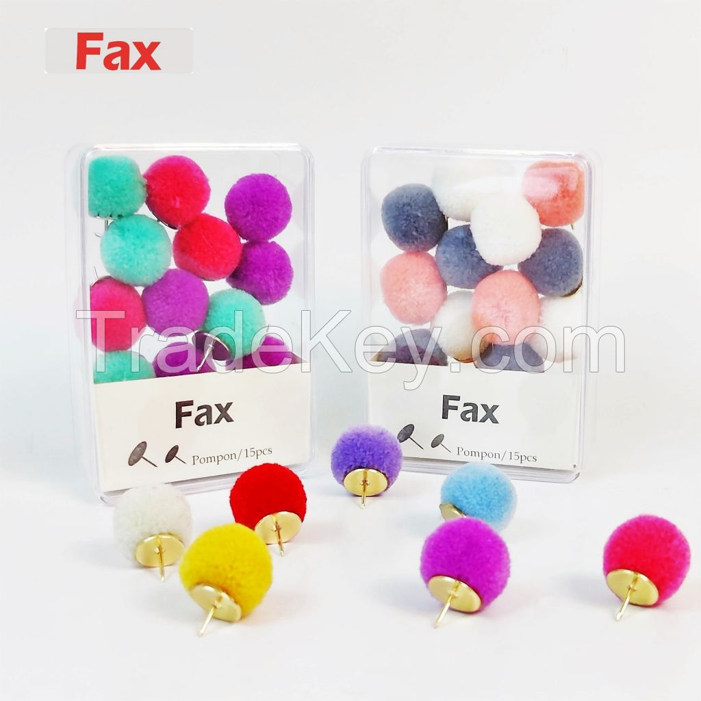 colorful pompom thumbtacks