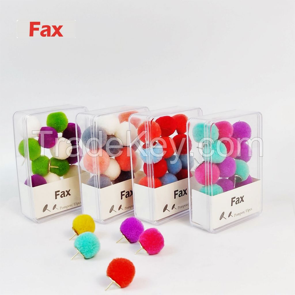 colorful pompom thumbtacks