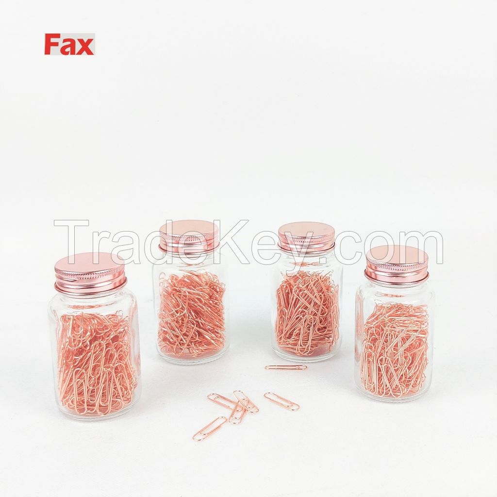 rose gold glass bottle paper clips