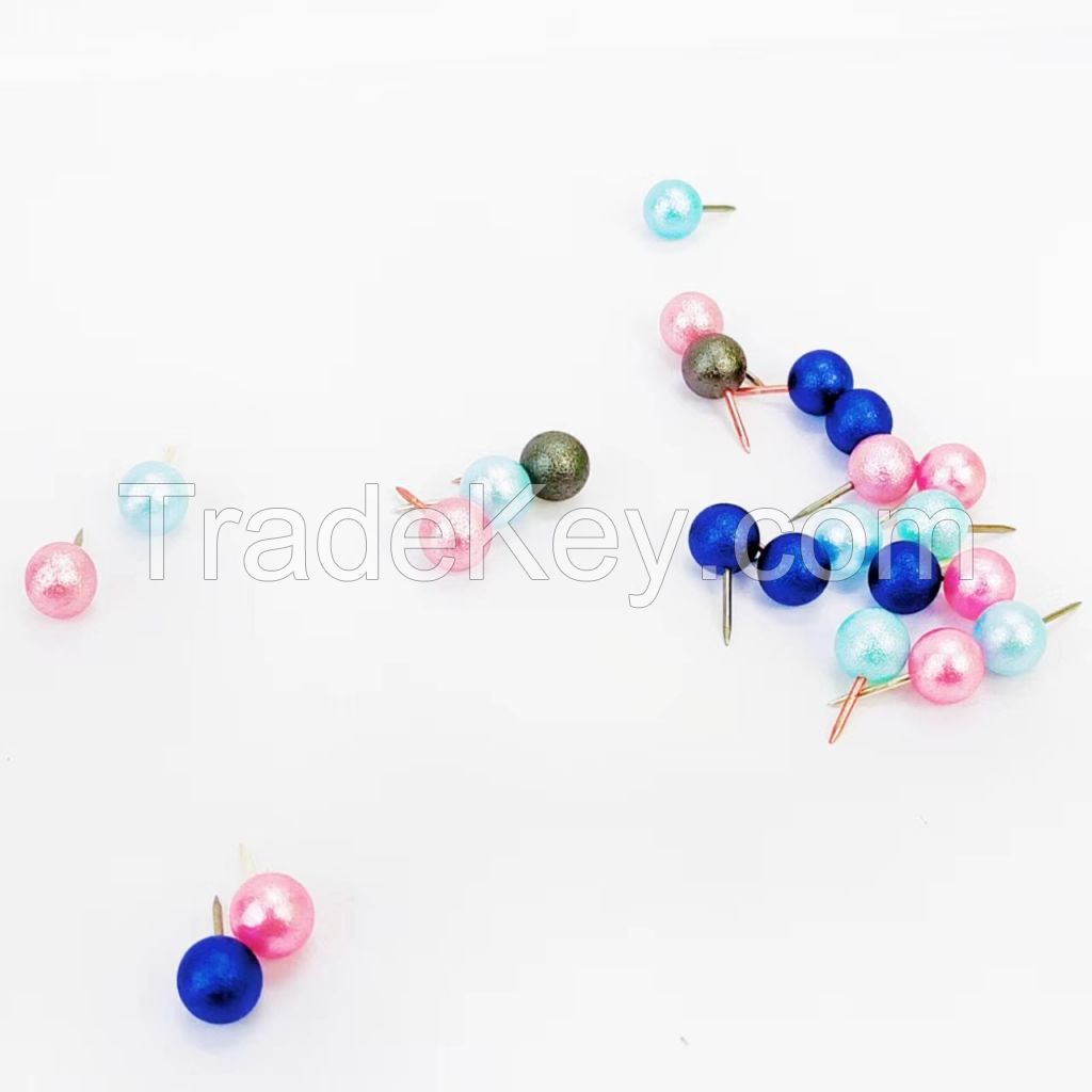 colorful pearl push pins