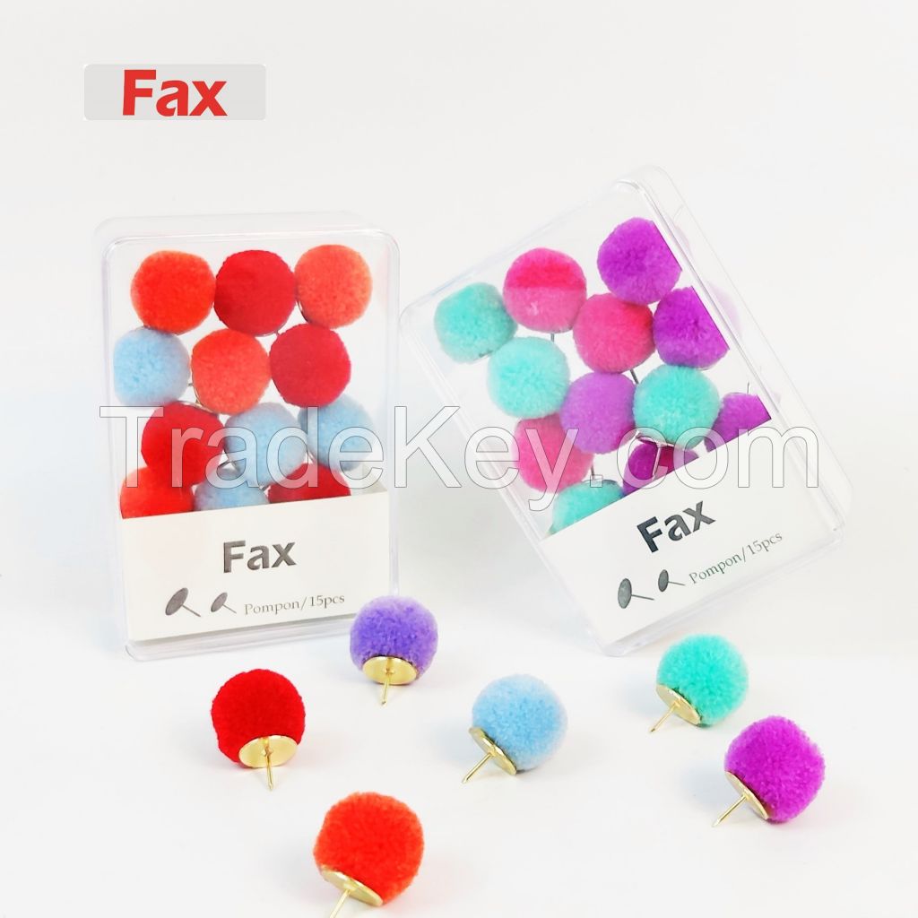 colorful pompom thumbtacks