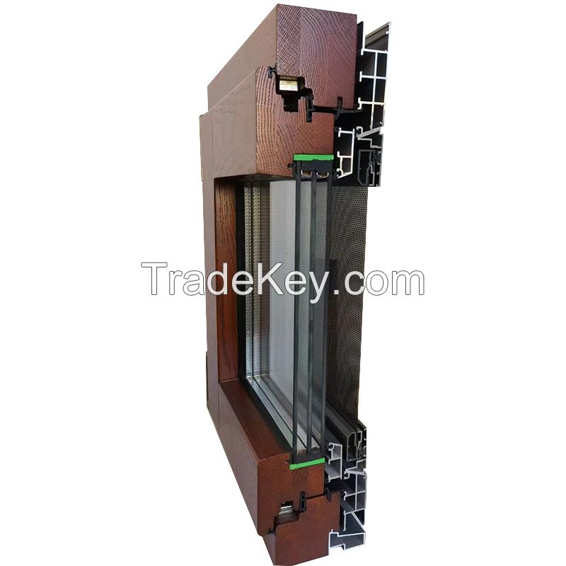 Aluminum-clad wood seal balcony casement window sound insulation doors