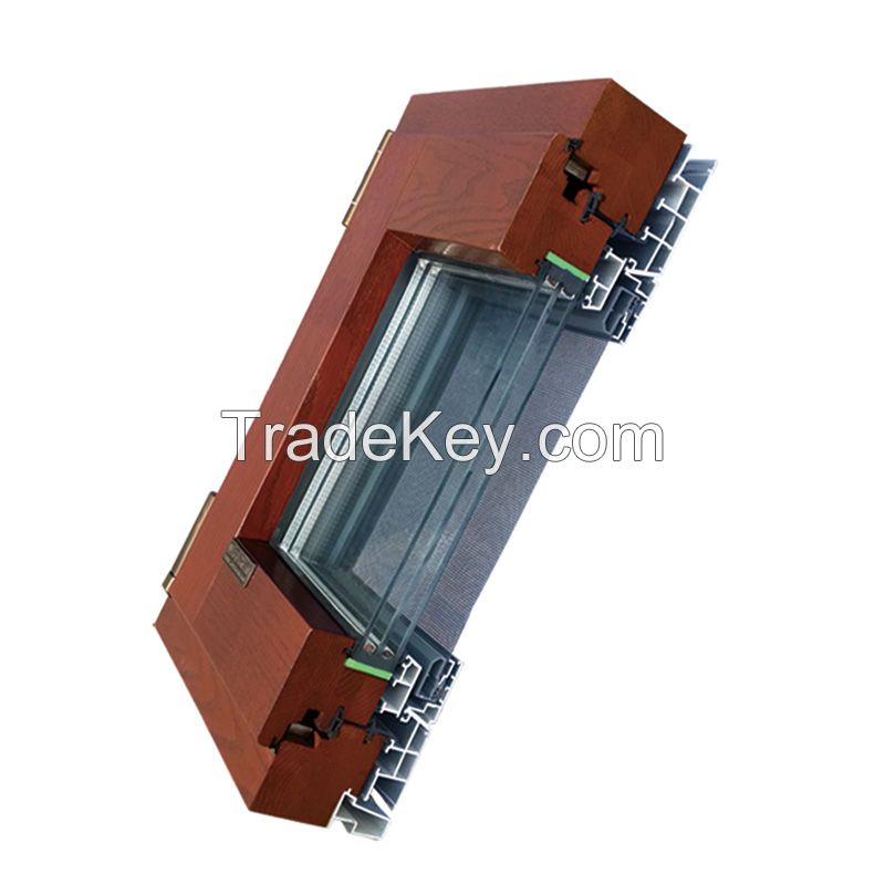 Aluminum-clad wood seal balcony casement window sound insulation doors