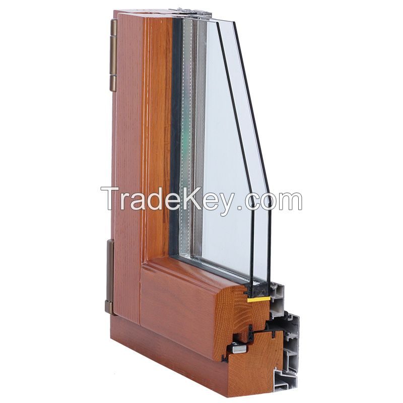 Aluminum-clad wood seal balcony casement window sound insulation doors