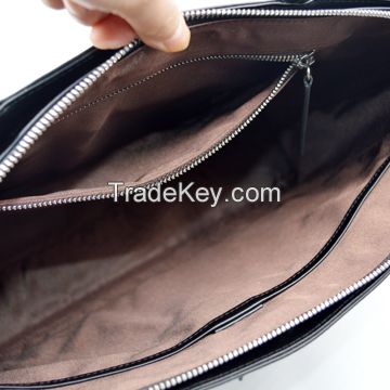 Leather briefcase tote bag for men