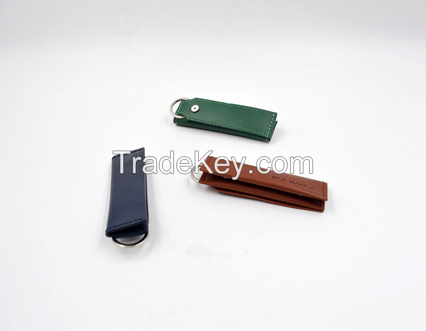 Leather Key Organizer Compact Key Holder with coin pocket 