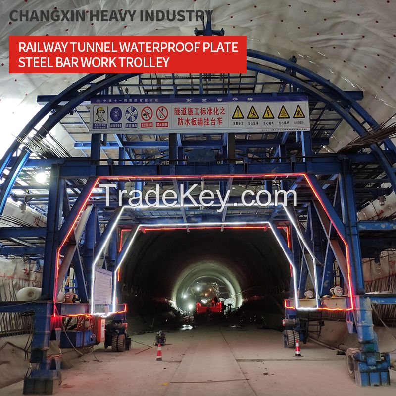 Railway tunnel waterproof board reinforcement operation trolley