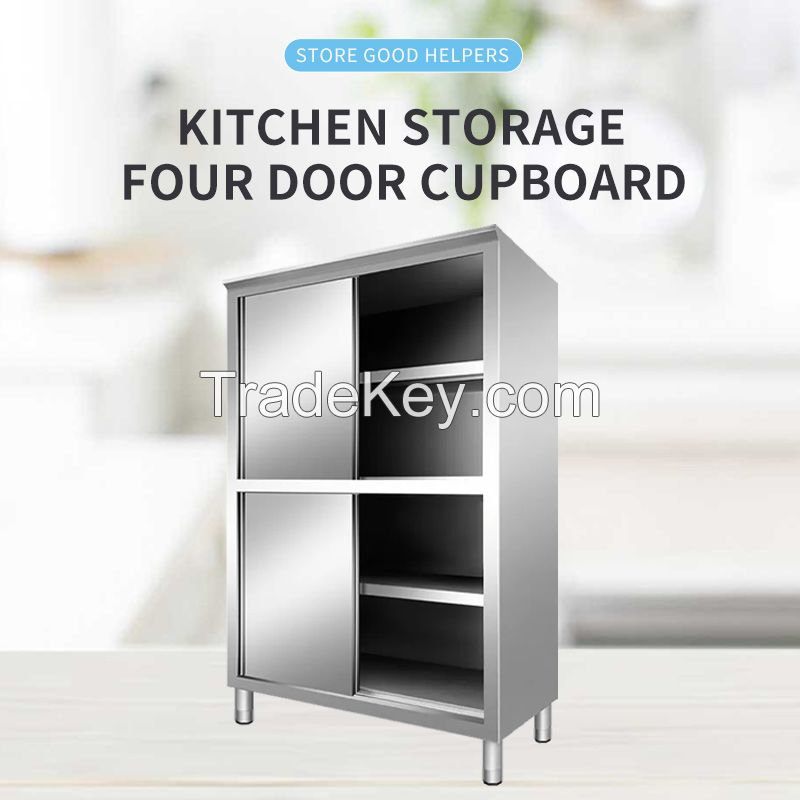 Stainless steel four-door cupboard cleaning cabinet locker sideboard commercial household kitchen