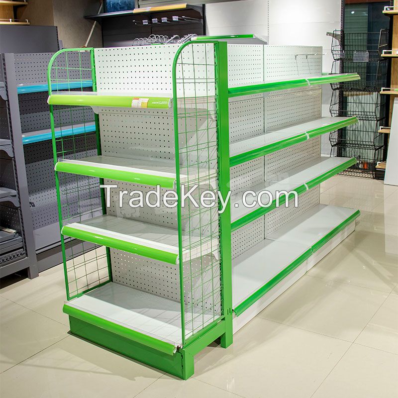 CHANGSHENG custom supermarket shelves L-type convenience store beverage shelves fresh supermarket dry goods fruit and vegetable shelves