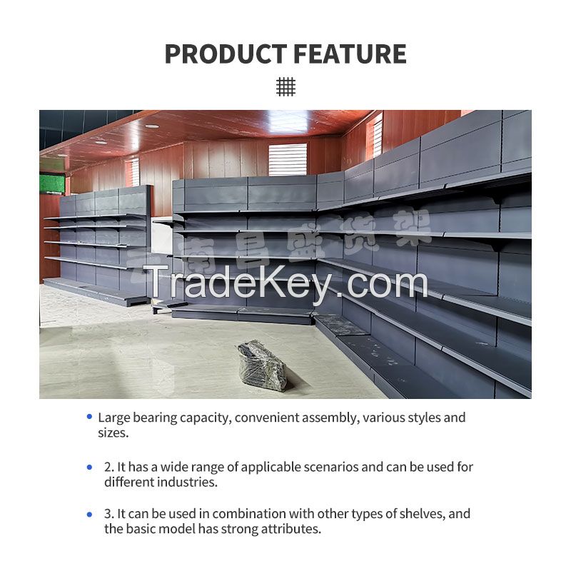 CHANGSHENG custom supermarket shelves L-type convenience store beverage shelves fresh supermarket dry goods fruit and vegetable shelves