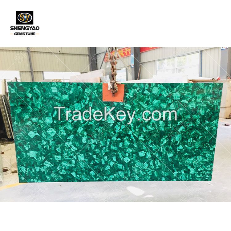 Semi Precious Stone Green Malachite Slab Gemstone Slab