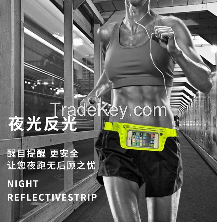 Elastic belt with phone bag LED cycling waist bag for outdoor sports, running