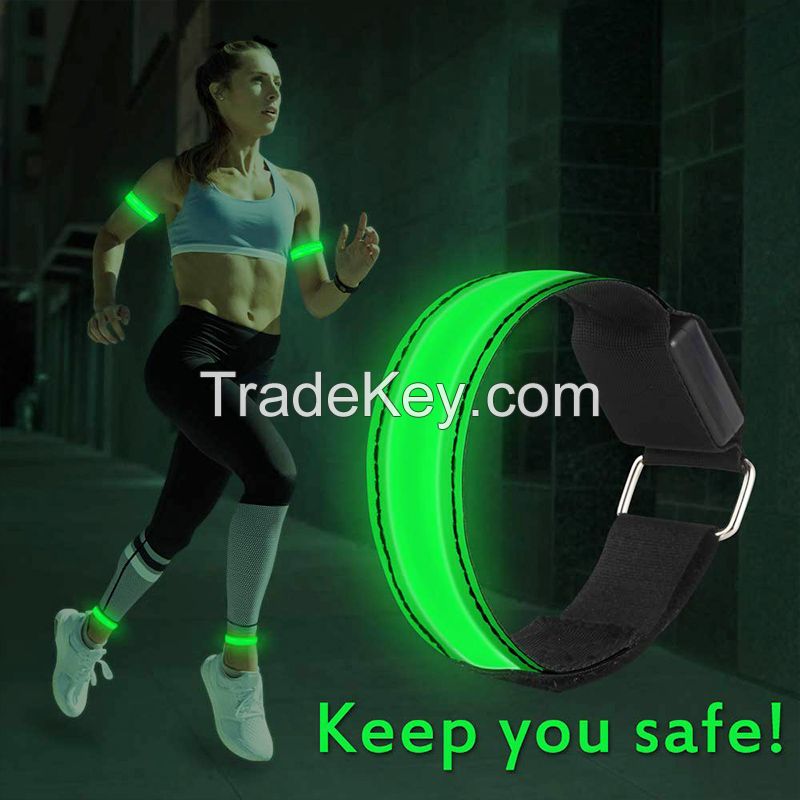 LED armband flashing rechargeable led sports armband custom logo led armband USB charged