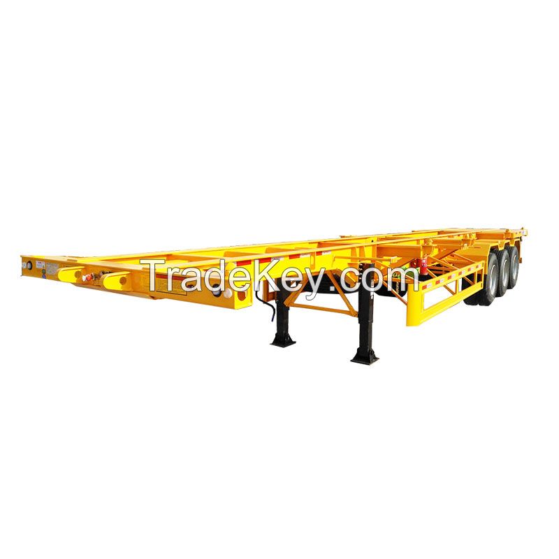 20 Tons-80 Tons Truck Trailer 3 Axle 4 Axle Skeleton 20 Feet Container Semi-Trailer