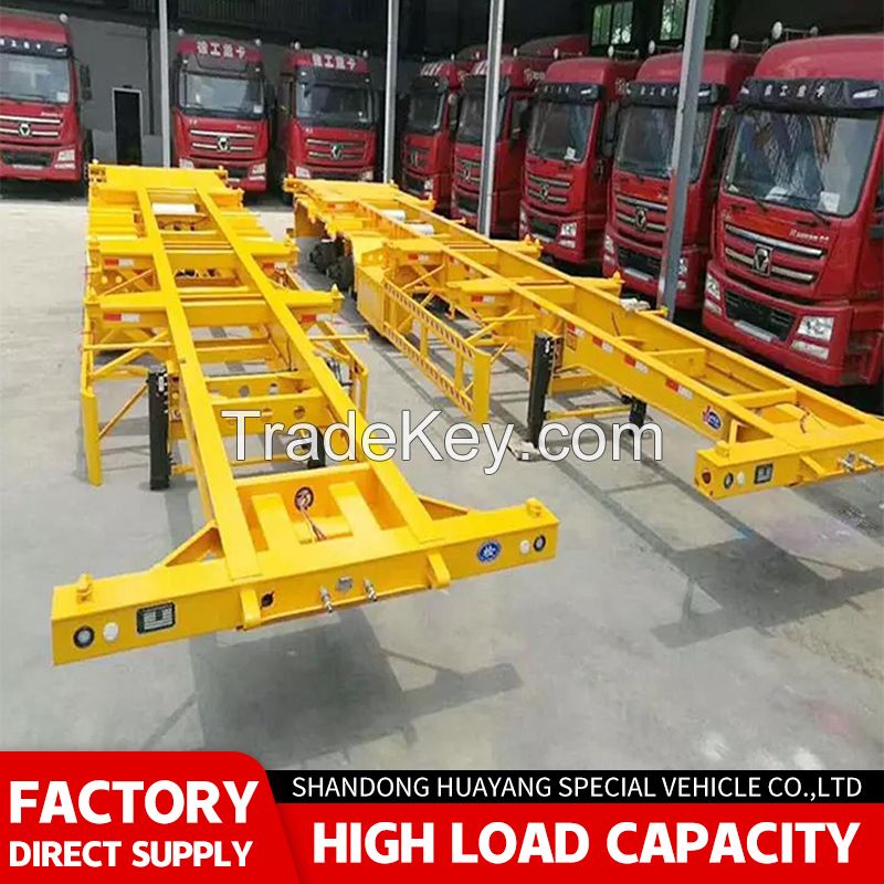 20 Tons-80 Tons Truck Trailer 3 Axle 4 Axle Skeleton 20 Feet Container Semi-Trailer