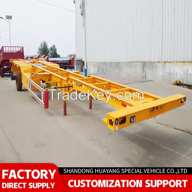 20 Tons-80 Tons Truck Trailer 3 Axle 4 Axle Skeleton 20 Feet Container Semi-Trailer