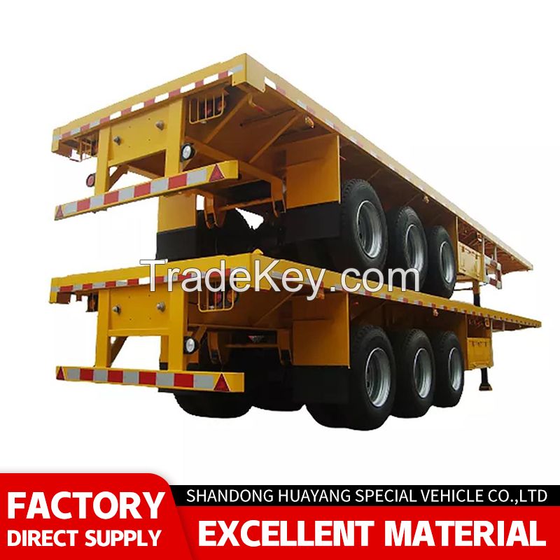 30-80 Tons 2/3/4 Axle Flatbed 20/40/45 Feet Container Semi-Trailer Flatbed Semi-Trailer 