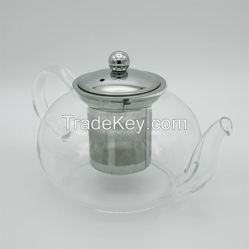 Heat-Resistant Borosilicate Glass Teapot with 304 Stainless Steel Infuser DX-Z203(1000ml)