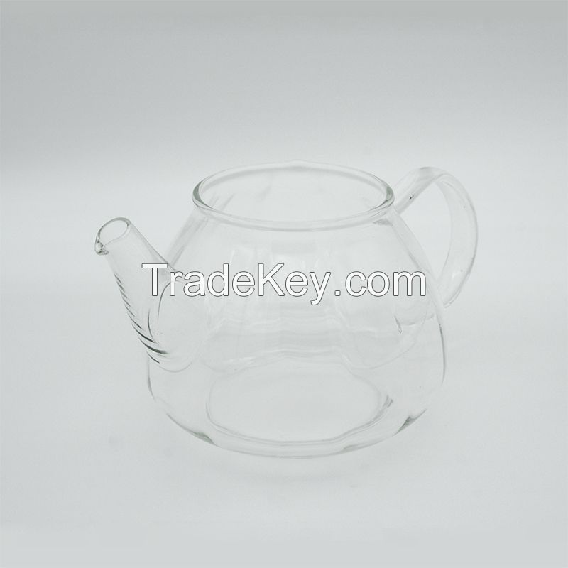 Heat-Resistant Borosilicate Glass Light-lines Teapot with 304 Stainless Steel Infuser DX-Z204，600ml