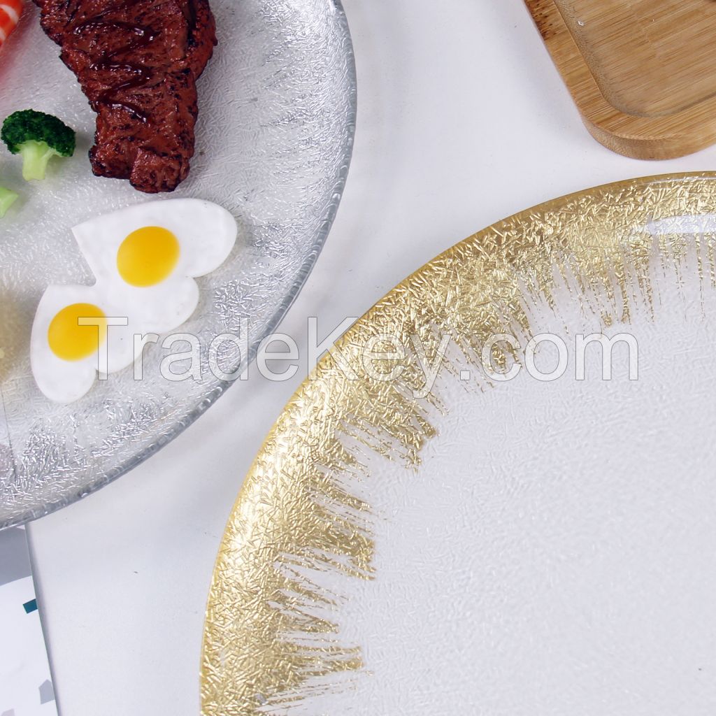 Wholesale Charger Plate Gold Rim Cheap 13 Inch Unbreakable Wedding Decoration Charger Plate