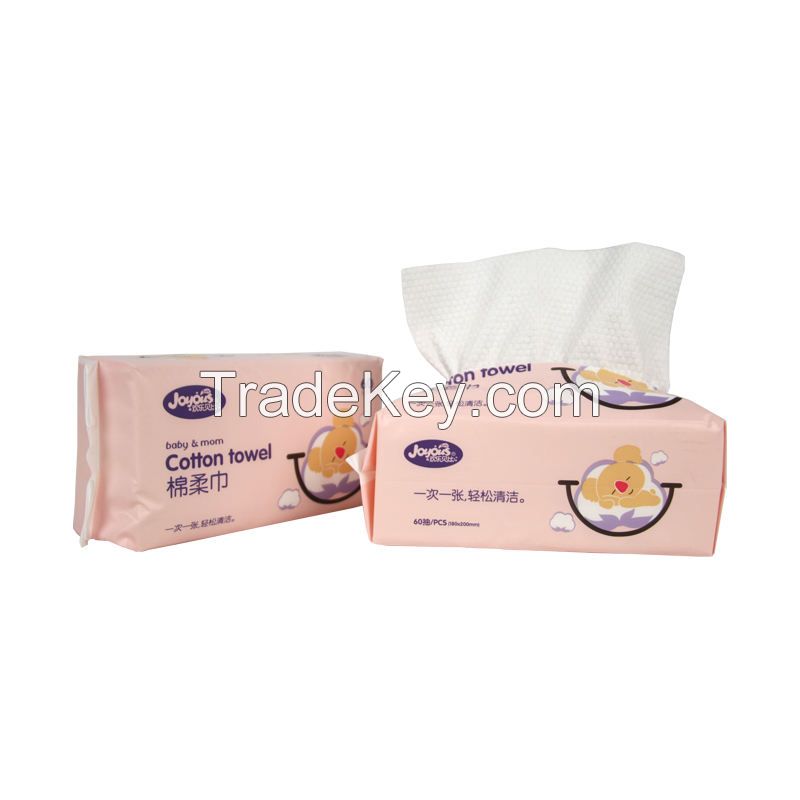 OEM Disposable Soft Cotton Face Towel Paper Dry Facial Cleaning Cotton Tissue Household Supply Outdoor Health Care