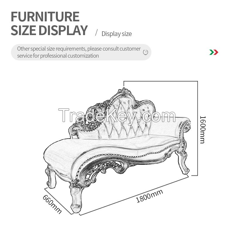 European style chaise longue leather lazy susan sofa bed bedroom living room beauty couch