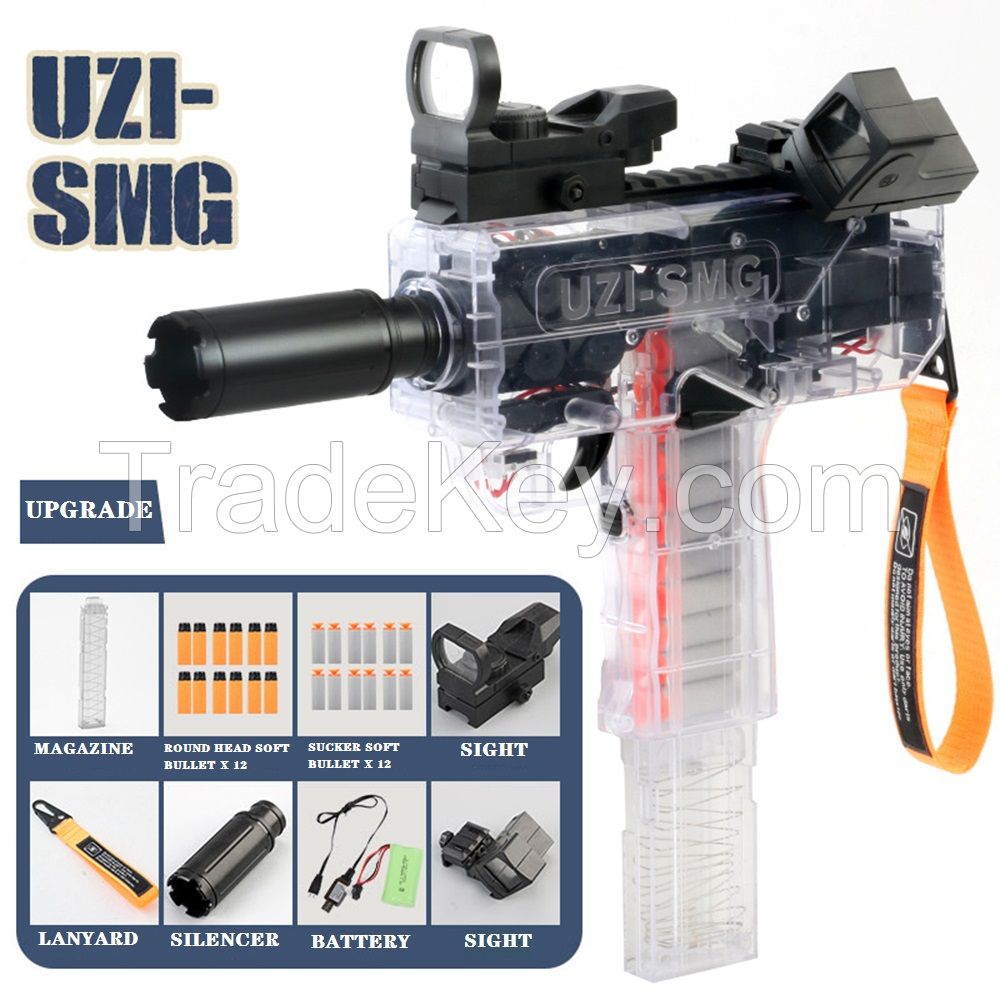 Uzi-smg Toy Submachine Gun Continuous Fire With Transparent M