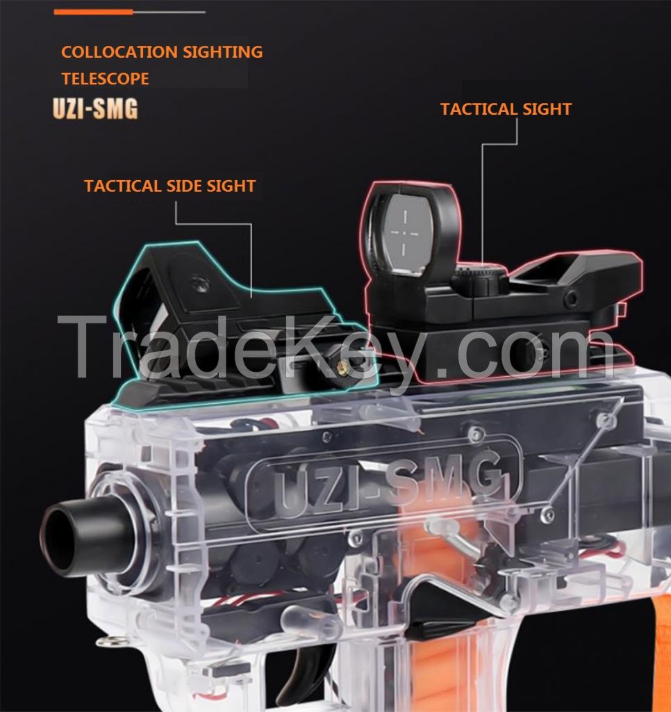 Uzi-smg Toy Submachine Gun Continuous Fire With Transparent M