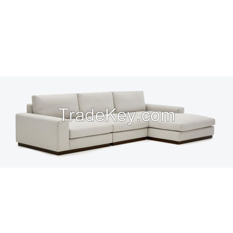 Fabric sofa tofu block three-person small apartment living room Nordic cream style Italian style is very simple