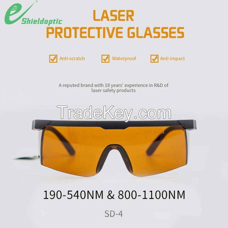 SD-4 LB7 532 1064 fiber laser pointer protection wrap around security 808 diode laser safety glasses