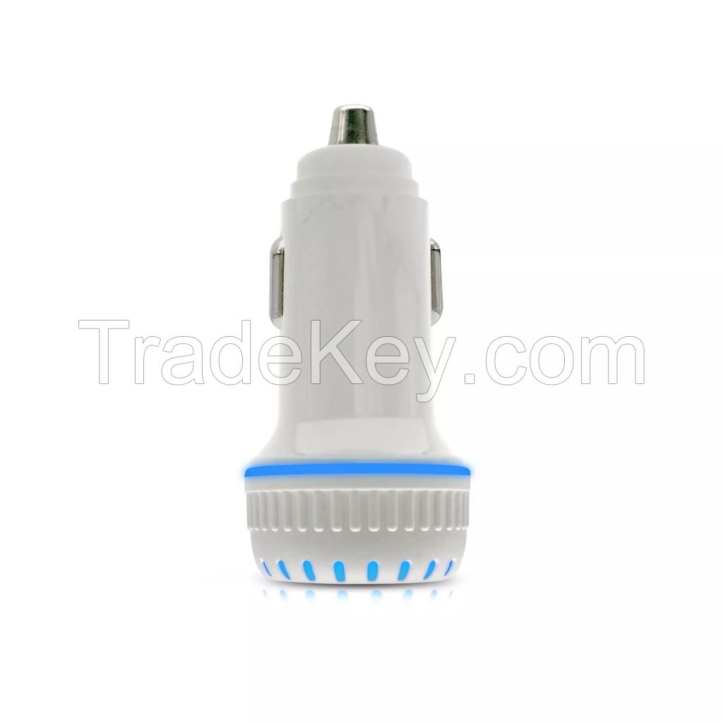 LED Display Quick Charge 5V 2.4A 18W Mobile Phone Plastic USB Car Charger