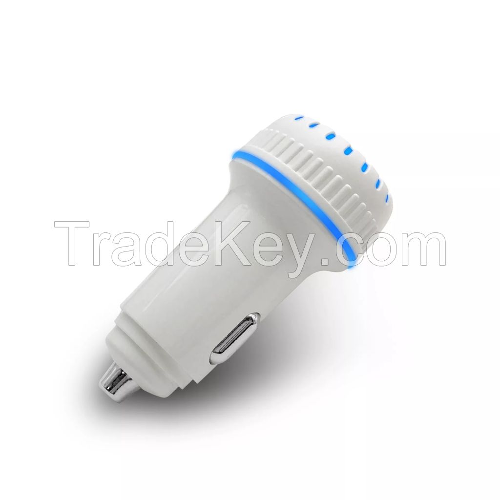 LED Display Quick Charge 5V 2.4A 18W Mobile Phone Plastic USB Car Charger