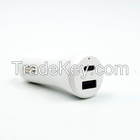 Cigarette Lighter Mini Aluminum Alloy Type C 5V 3A Dual USB Car Charger