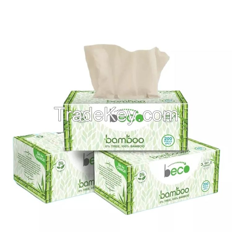 Biodegradable Good Quality Bamboo Facial Tissue Paper