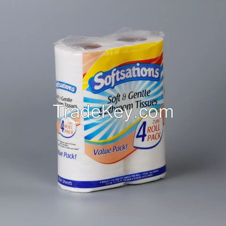 Embossed tissue paper roll toilet paper soft toilet tissue