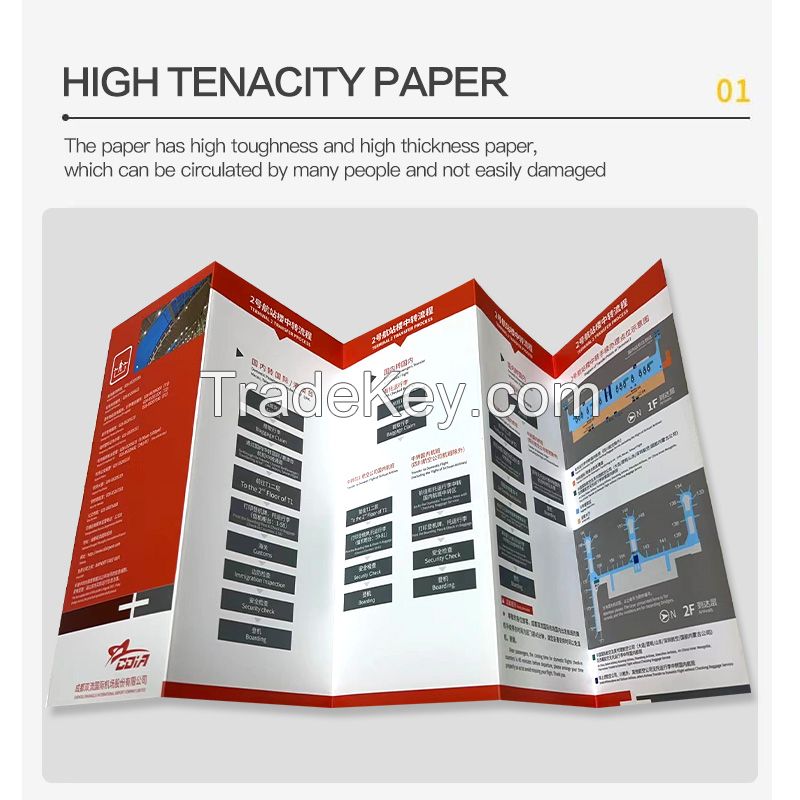 Folded printed leaflets, customized printed enterprise brochures, designed and produced four fold company brochures, employee manuals, customized color pages, color printed brochures, etc