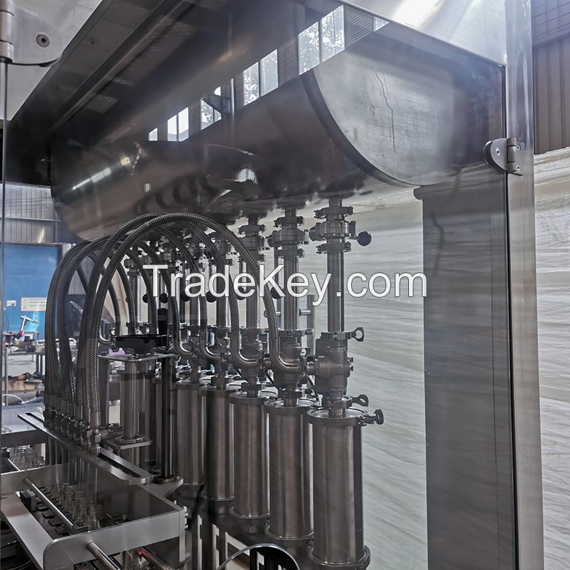 The linear filling machine meets the filling dosage of 100-1000ml. The whole machine is made of 304 stainless steel, etc.