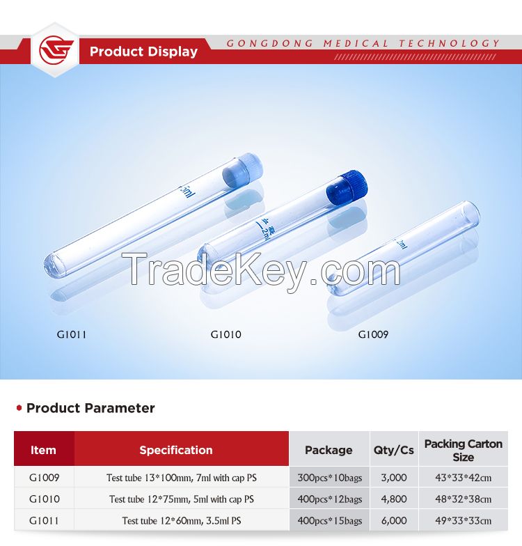 Lab Disposable PS Test Tube