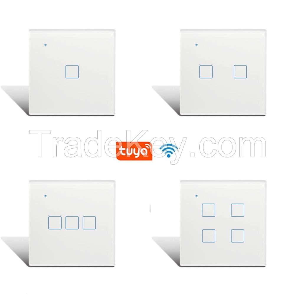 EU Smart Touch Switch Wifi KAISI 1 2 3 4 GANG 86 Glass Panel inteligente tuya wall touch switch