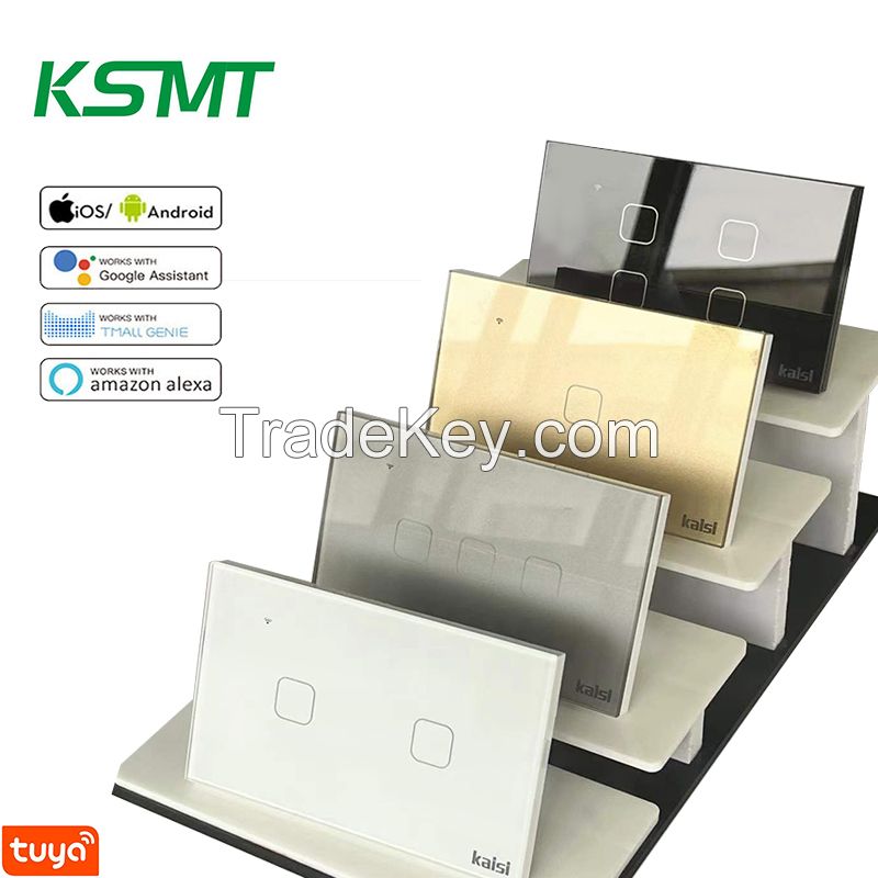 KAISI smart switch wifi touch 1/2/3/4 gang Glass Panel US standard 118*72MM wall switches