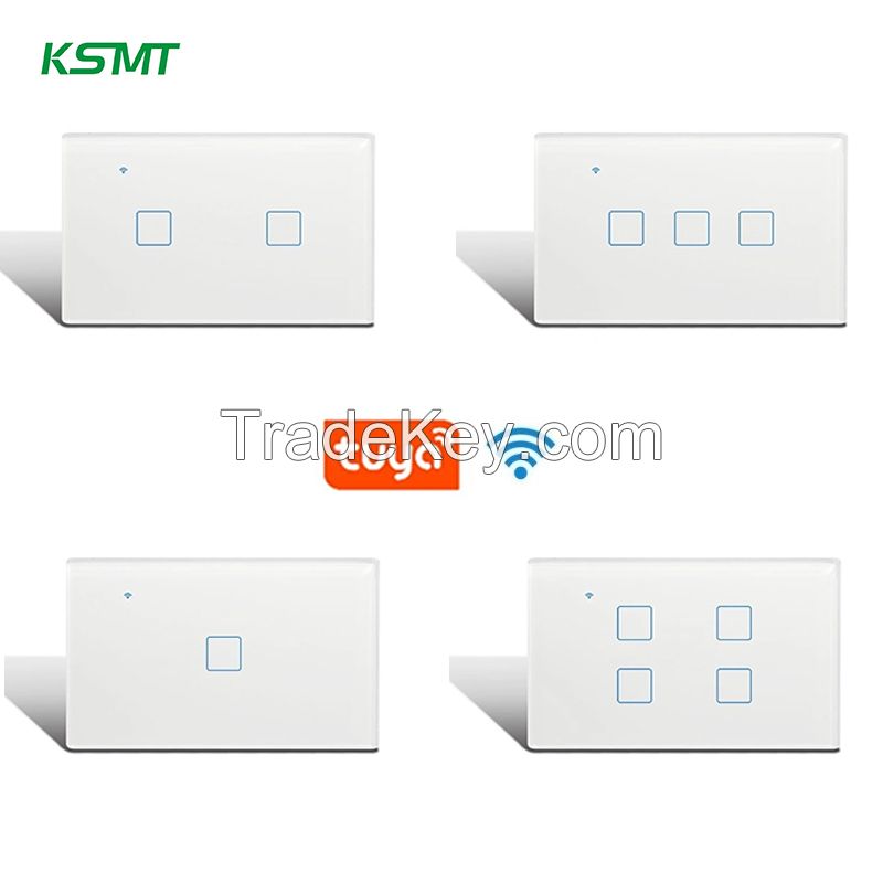 KAISI smart switch wifi touch 1/2/3/4 gang Glass Panel US standard 118*72MM wall switches