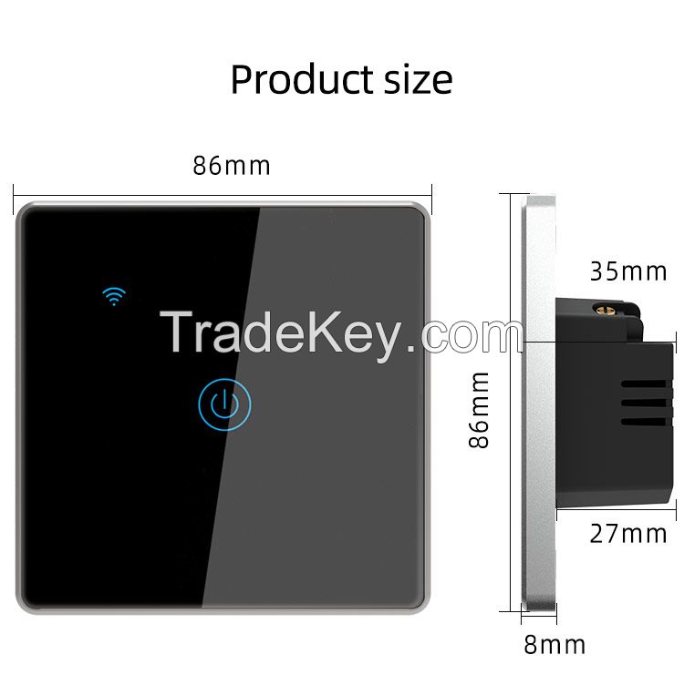 Metal bezel Smart Switch Wifi Zigbee KAISI 1 2 3 4 GANG 86 Glass Panel inteligente tuya wall touch switch