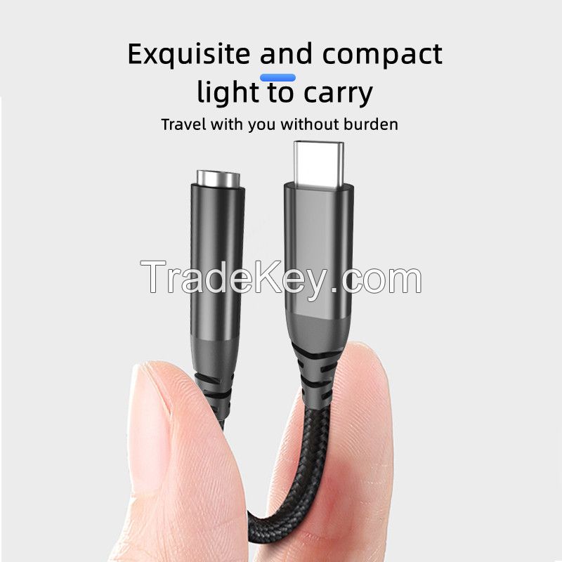 DAC 2 in 1 for type-c to 3.5mm  Audio Adapter cable Call Music Wire control