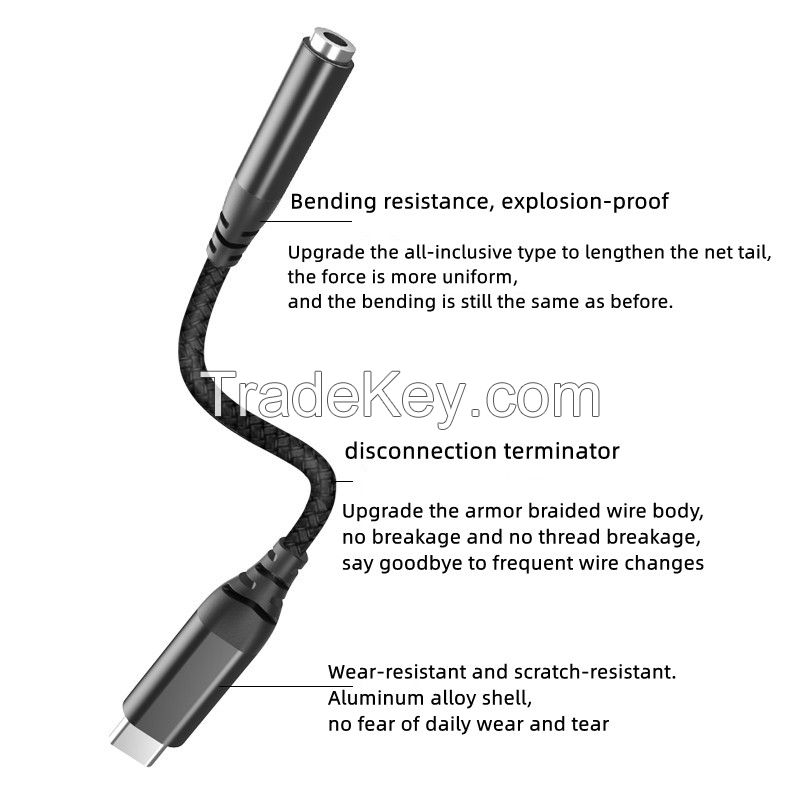 DAC 2 in 1 for type-c to 3.5mm  Audio Adapter cable Call Music Wire control