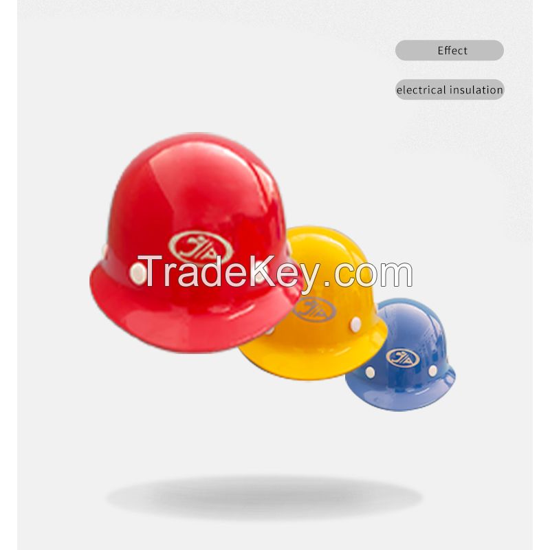 Safety helmet construction site red safety helmet summer breathable building construction high-strength FRP anti smashing helmet leadership supervision electrician labor protection 10 jacking up