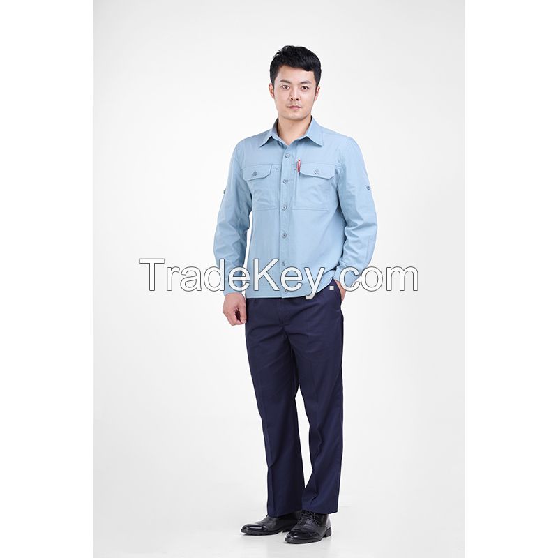 Summer work clothes thin long sleeve men's maintenance labor protection clothes automobile maintenance clothing logistics workshop factory clothing tooling height 160-190, wearable Starting from 10 sets