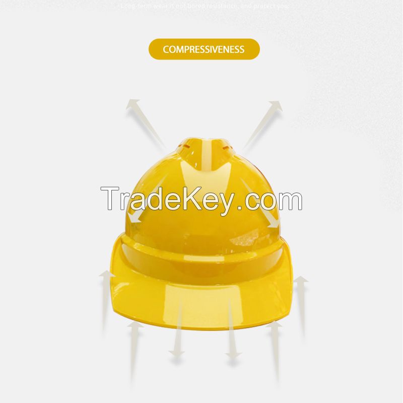 Standard V-shaped helmet construction site construction engineering construction helmet leader safety helmet electric power electrician Supervision Labor Protection anti smashing white 500 top selling